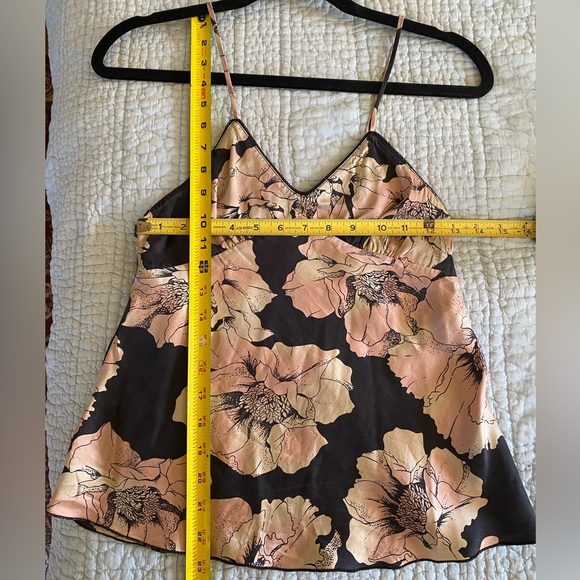 Kenzie 100% Floral Silk Zipper Camisole Sz 2 - Picture 7 of 7
